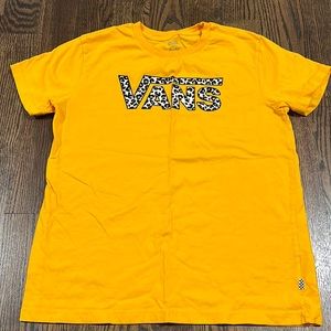 Vans Cheetah print logo tee Size S
